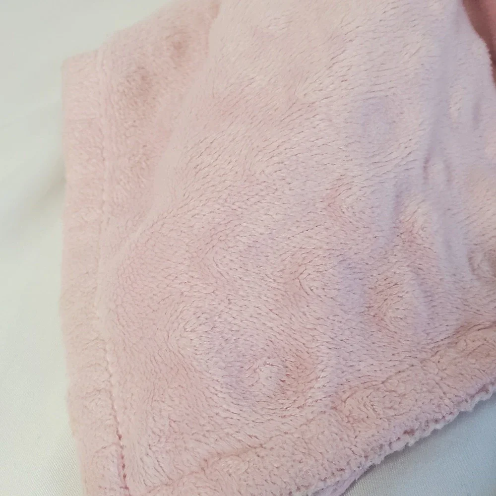 Little Beginnings Lovey Security Blanket Pink Bear Minky Dots Baby 12